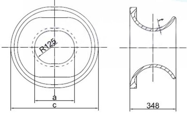 Dimensions of NS2589 Mooring Chock 