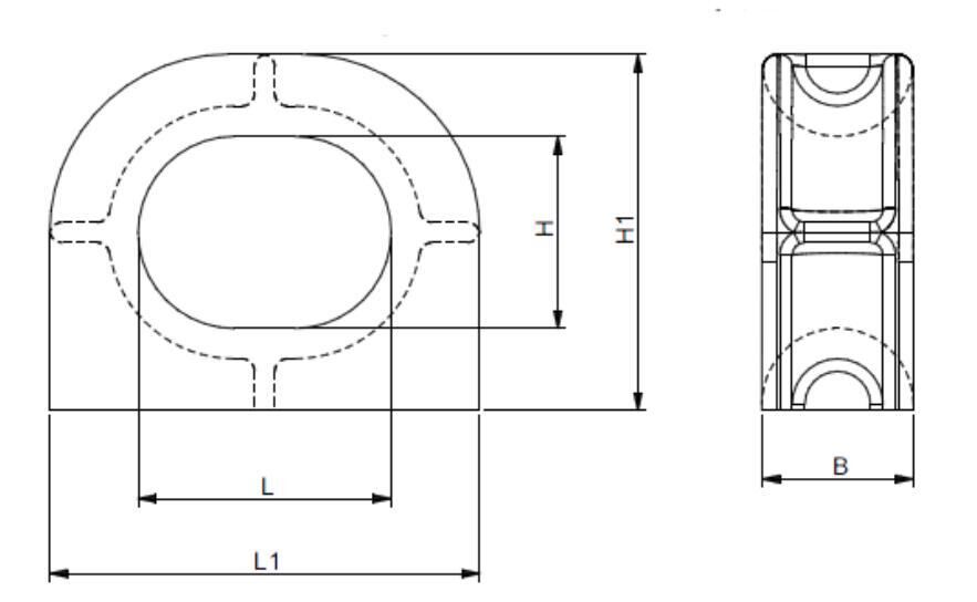 Dimensions of JIS F2005 Closed Chock