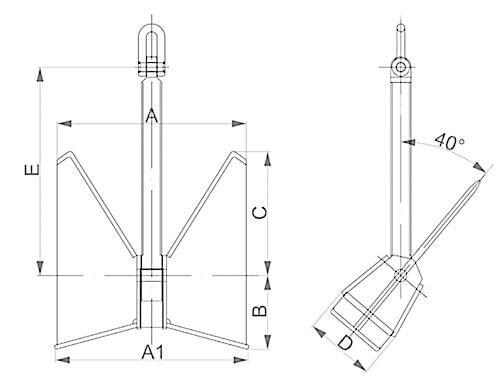 Specifications of HHP TW anchors