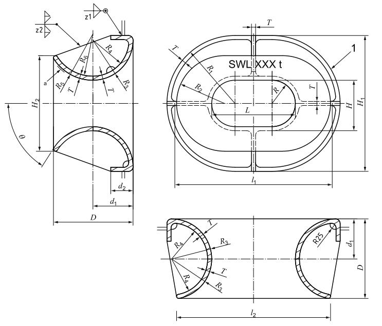 Dimensions of ISO13729 Closed Mooring Chock