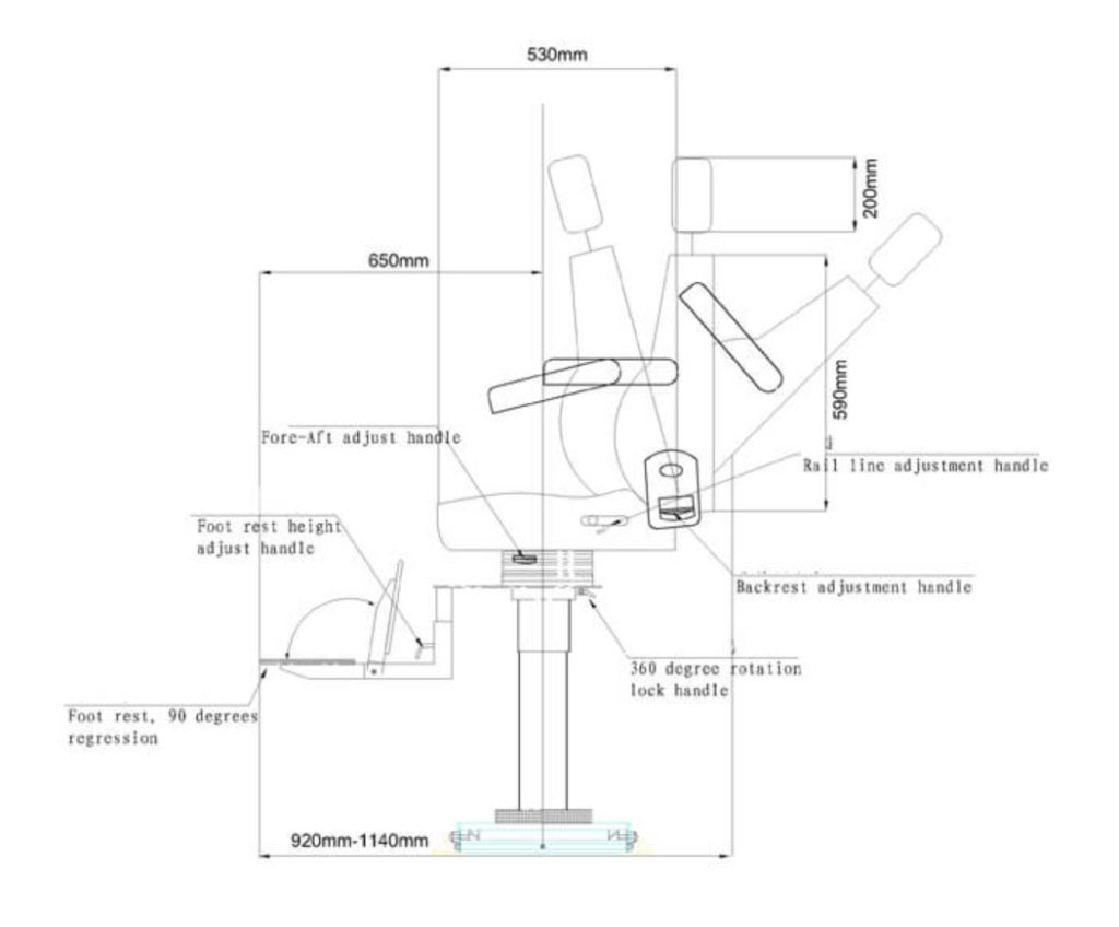 BM-003 pilot chair tech chart