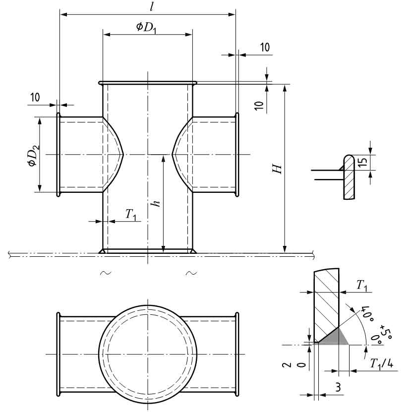 Dimensions of ISO13797 Cruciform Bollards