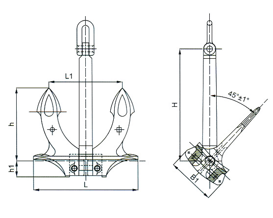 stockless anchor structure