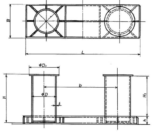 Dimensions of JIS F2001 Deck Bollard