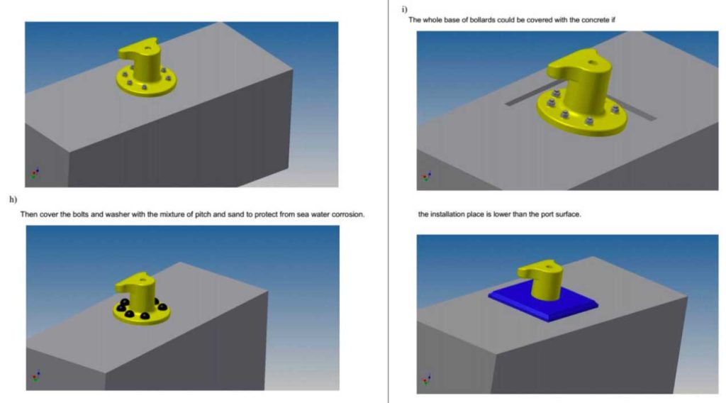 installation steps for marine bollards