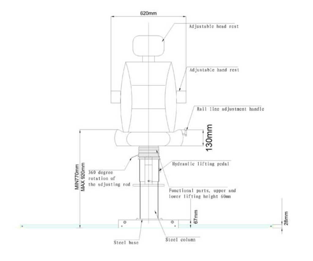 BM-005 pilot chair tech chart