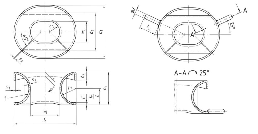 Specifications of DIN 81915 Panama Chock Type B