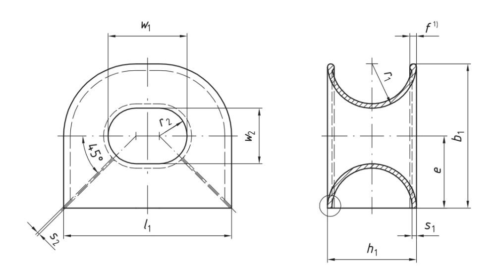 Specifications of DIN 81915 Panama Chock Type D