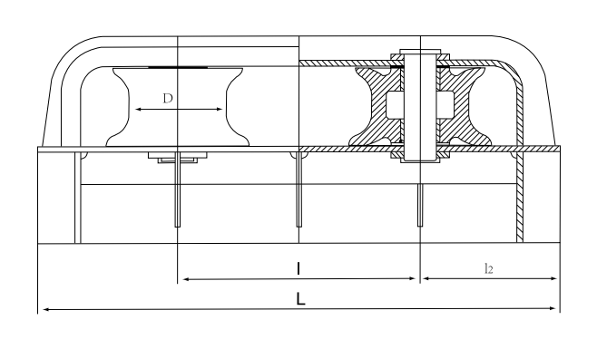 closed type two-roller-fairlead size chart