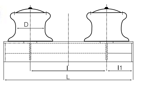 open type two-roller fairlead size chart