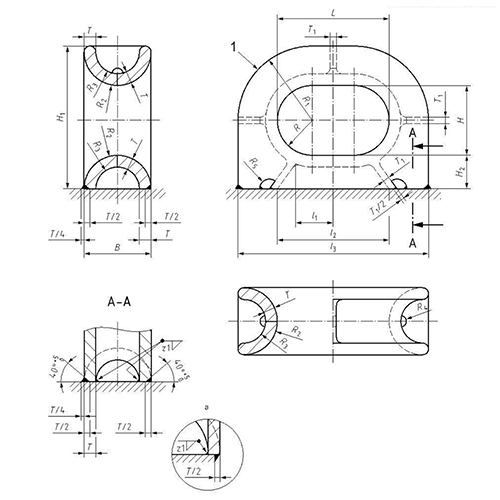 ISO13713 Mooring Chock Type A Dimensions
