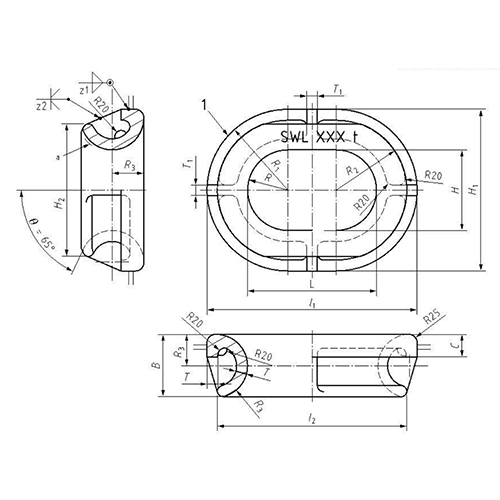 ISO13713 Mooring Chock Type B Dimensions