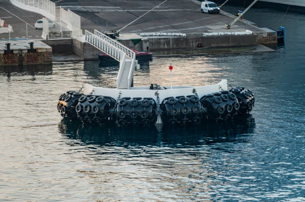Ships fender in terminal of port