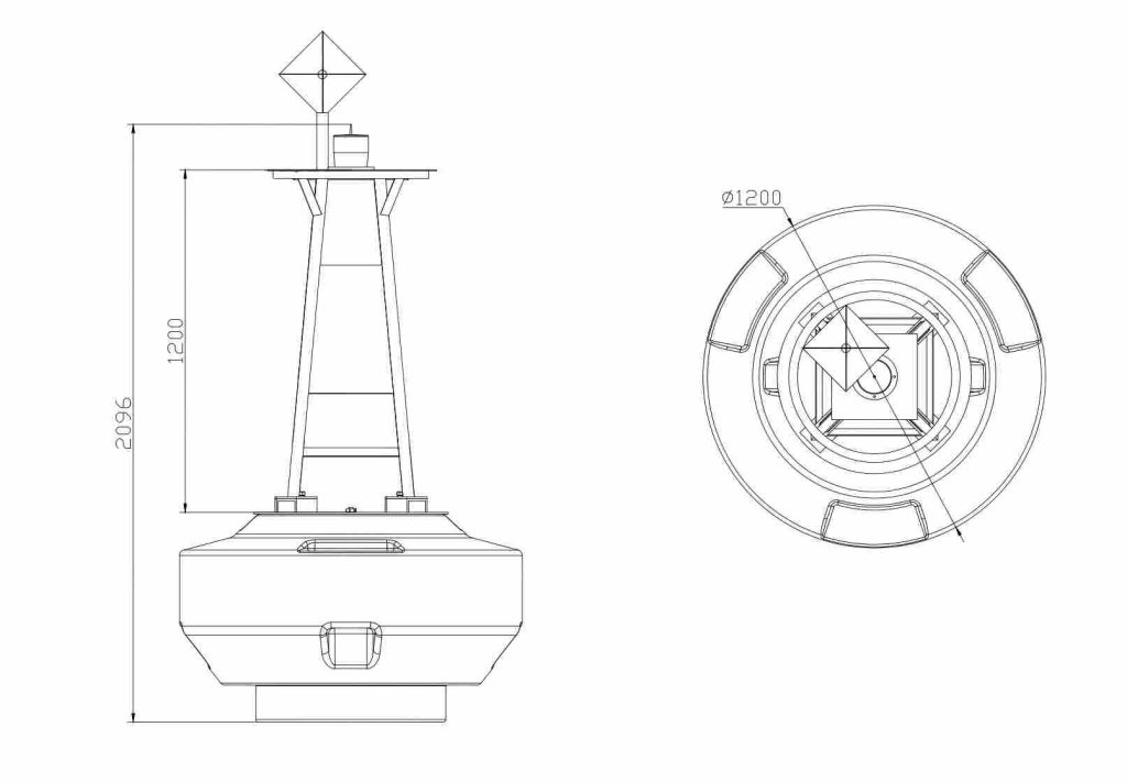 Dimensions of FB1200A Navigation Buoy