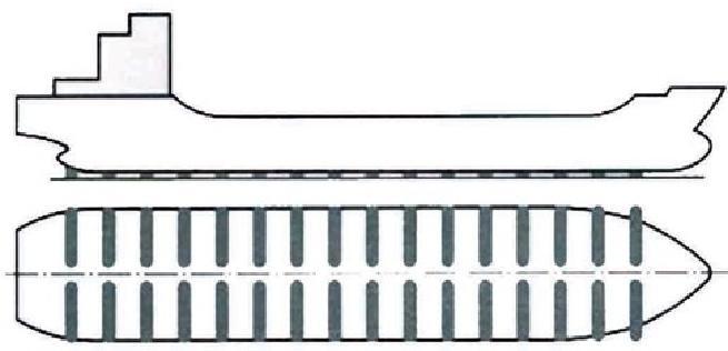 Two-lines arrangement of airbag